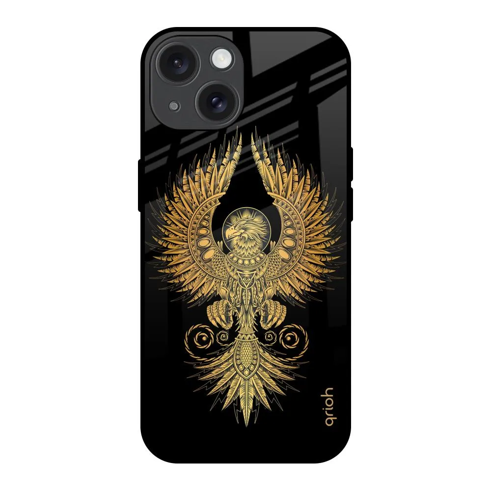 Mythical Phoenix Art Glass Case for iPhone 15 Protective Detail