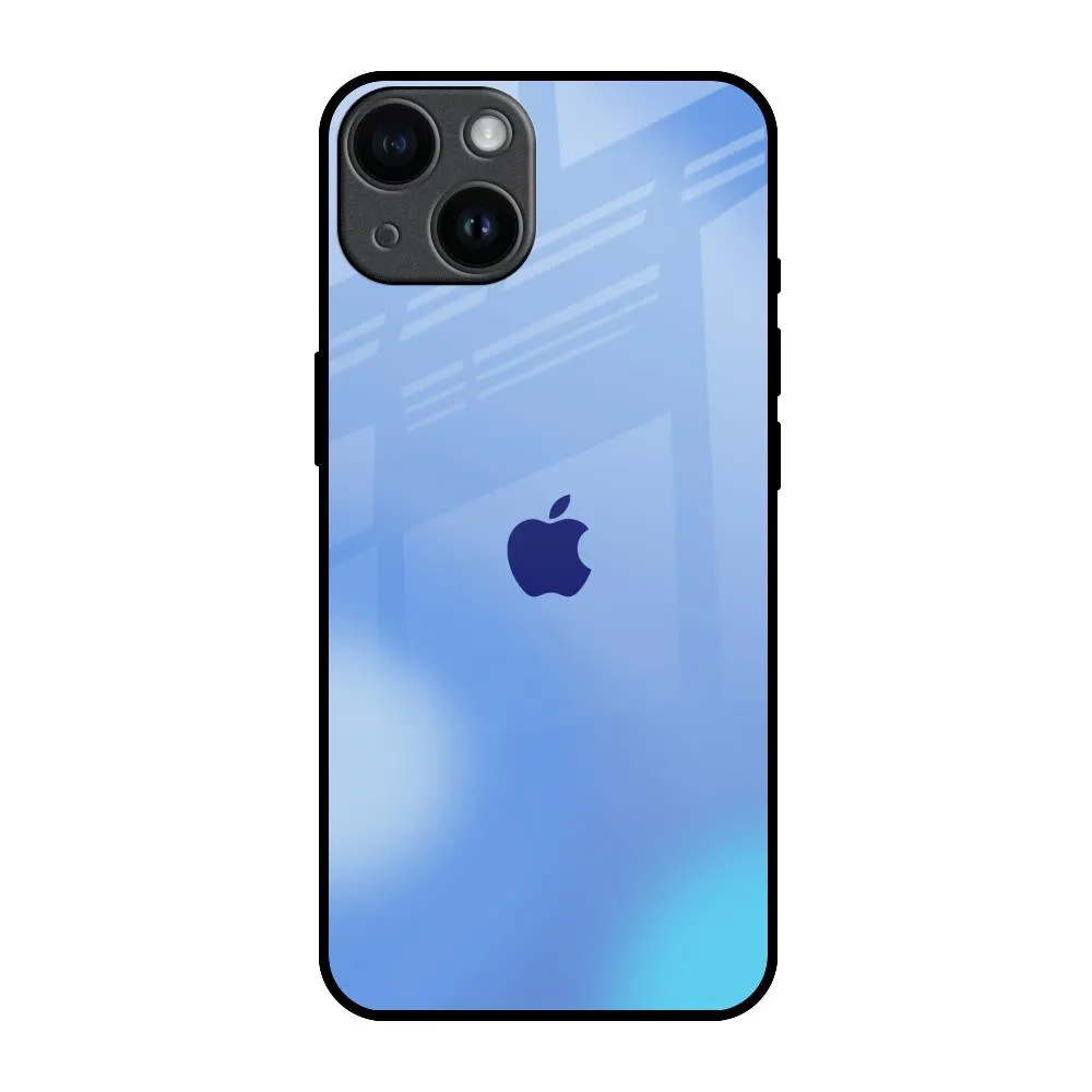 Vibrant Blue Texture Glass Case for iPhone 14 Shock Frame
