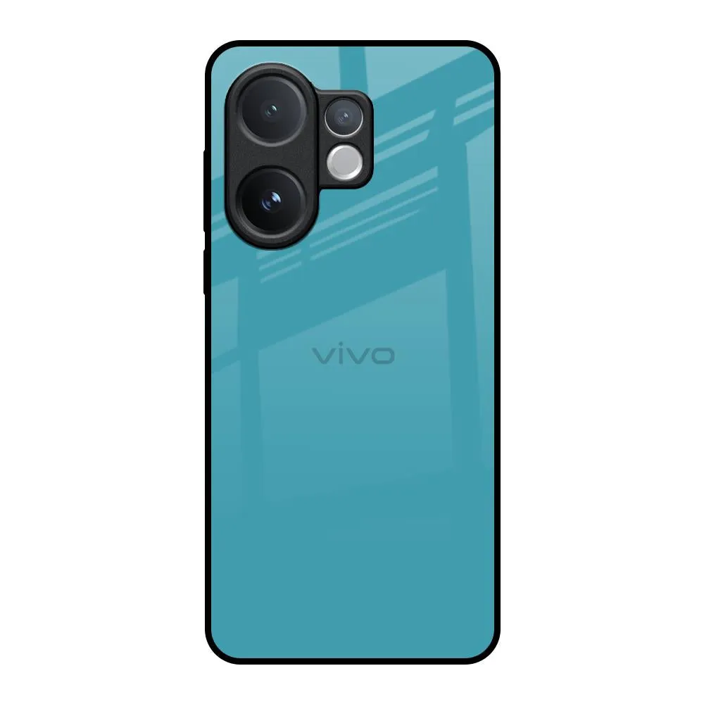 Flexible Touch Oceanic Turquiose Glass Case for Vivo V60 5G