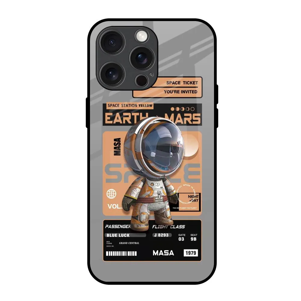 Space Ticket Glass Case for iPhone 15 Pro Max Lightweight Frame