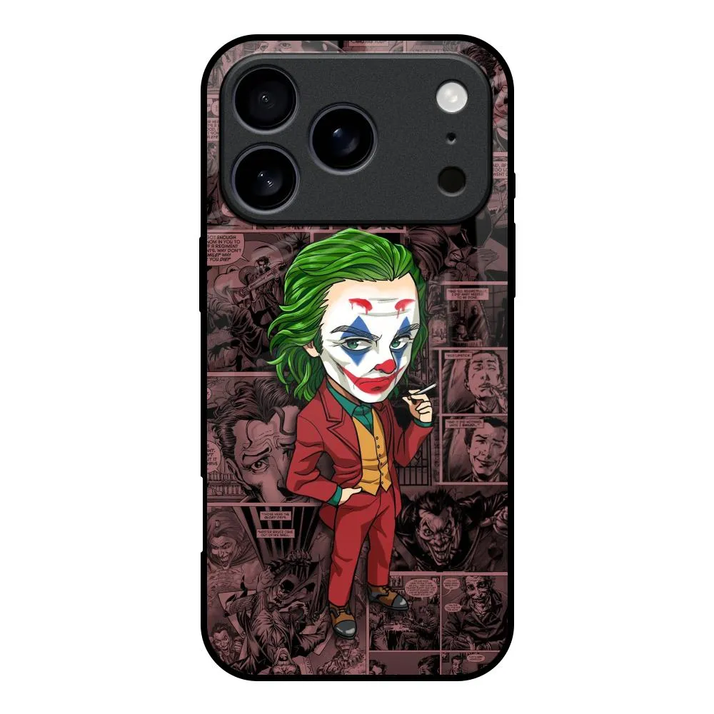 Polished Detail Joker Cartoon Glass Case for iPhone 17 Pro
