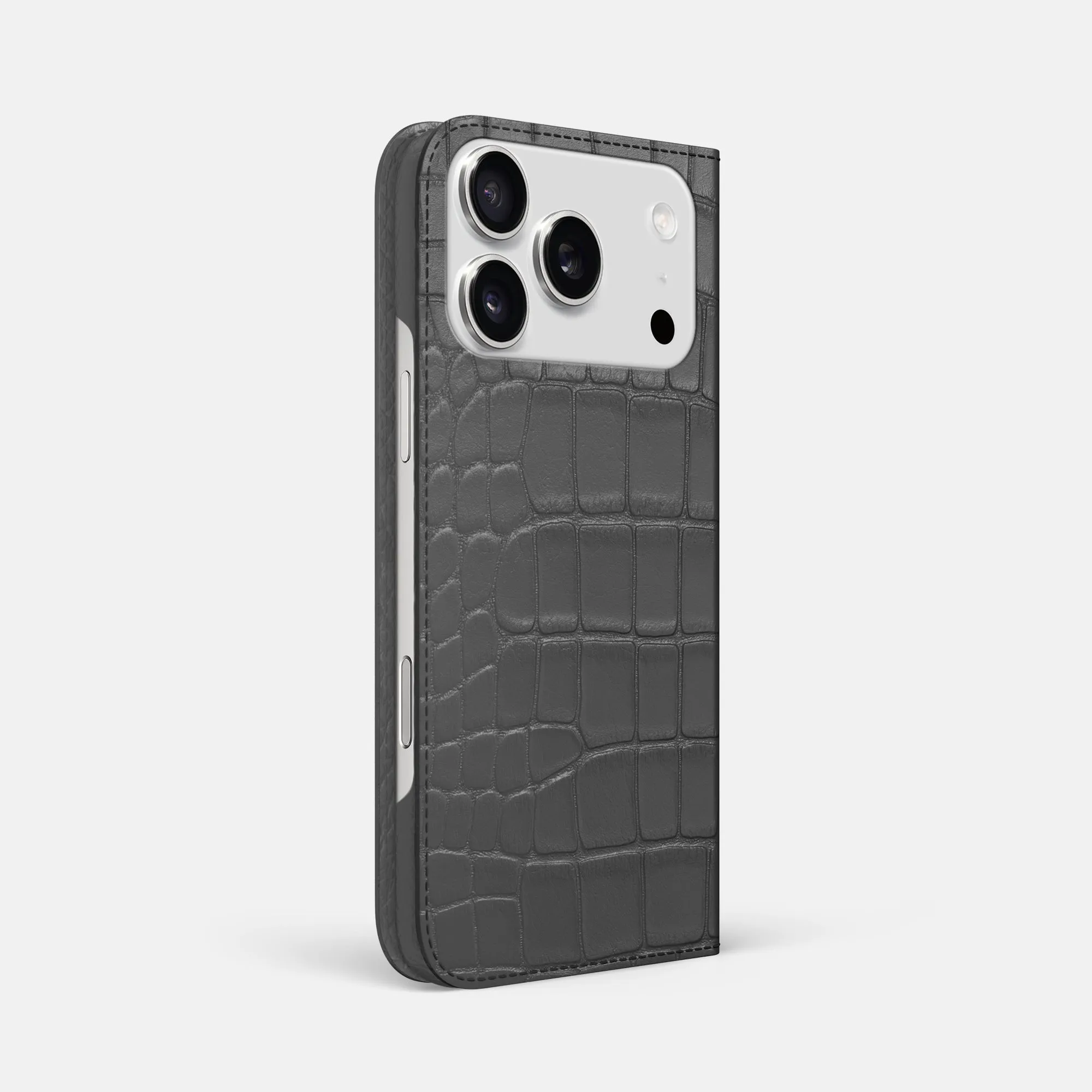 Premium Detail Gloss Surface Folio Slim Case For iPhone 17 Pro Max In Alligator