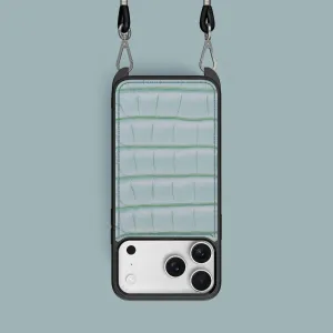 Crossbody Sport Case Mint Gum For iPhone 17 Pro In Alligator Protective Look Clear Frame