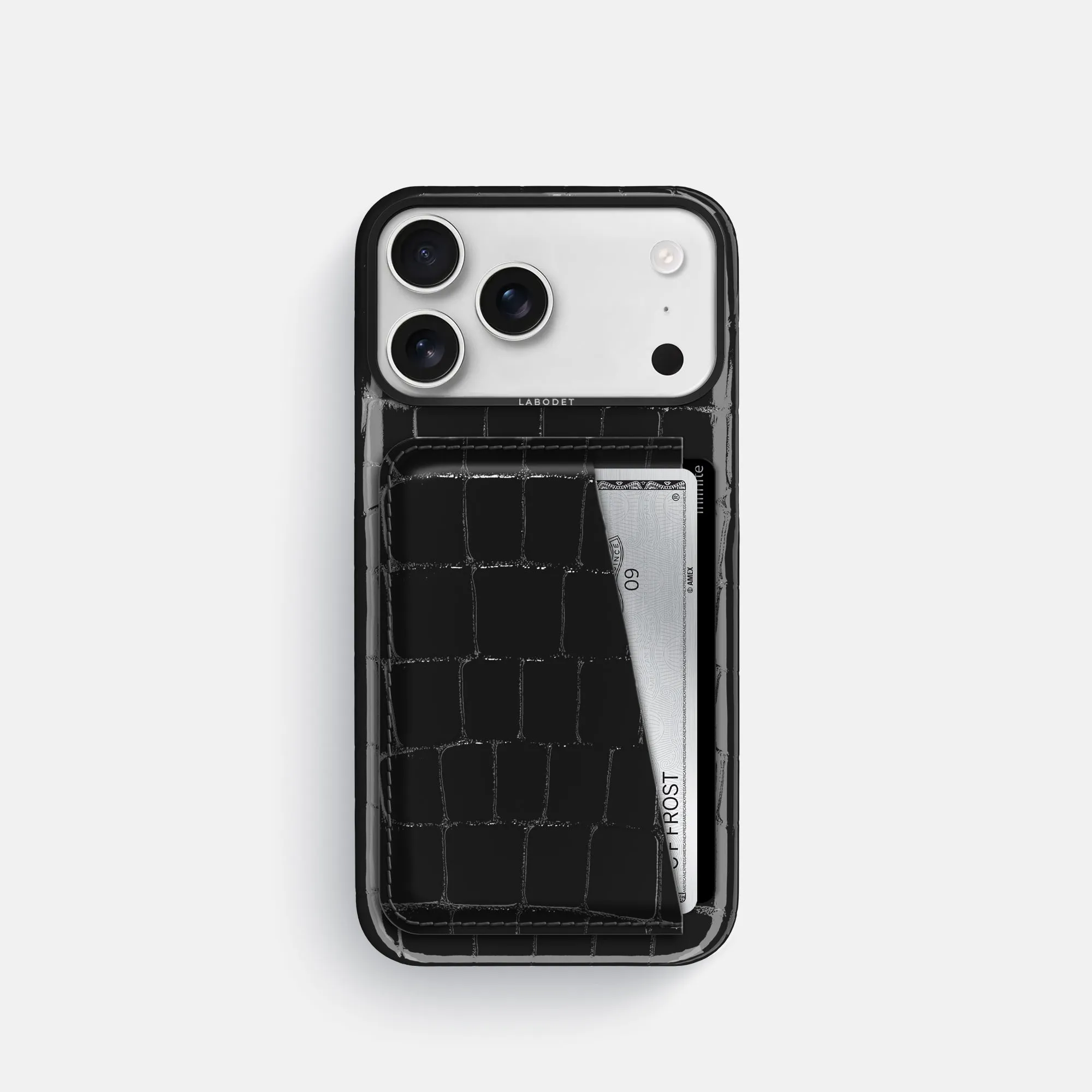 Double Card Case For iPhone 17 Pro In Shiny Alligator Classic Design Premium Finish