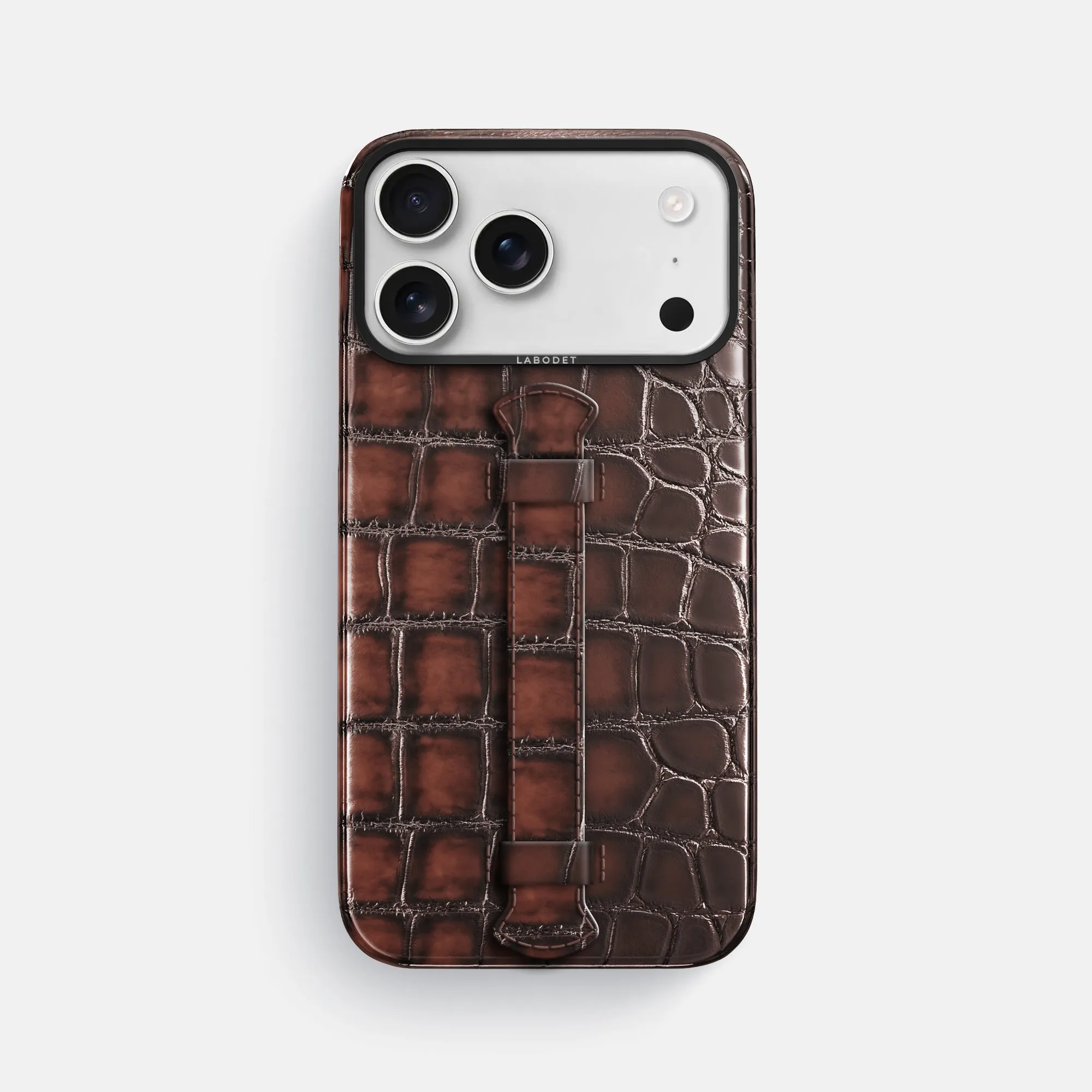 Light Build Smooth Design Center Handle For iPhone 17 Pro Max In Patina Alligator