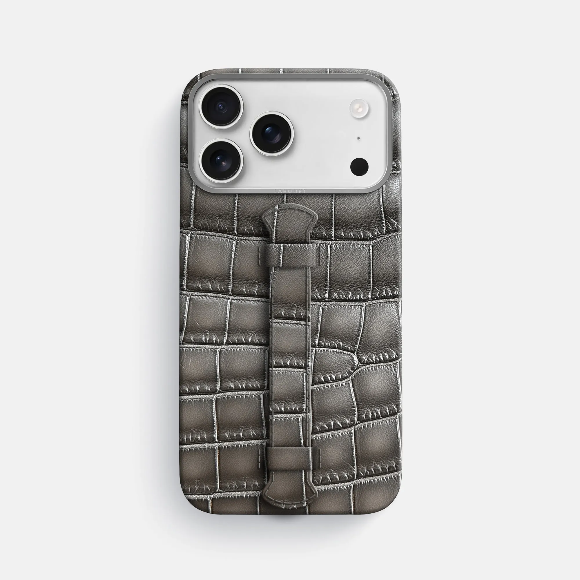 Center Handle For iPhone 17 Pro Max In Patina Alligator Flexible Surface Texture