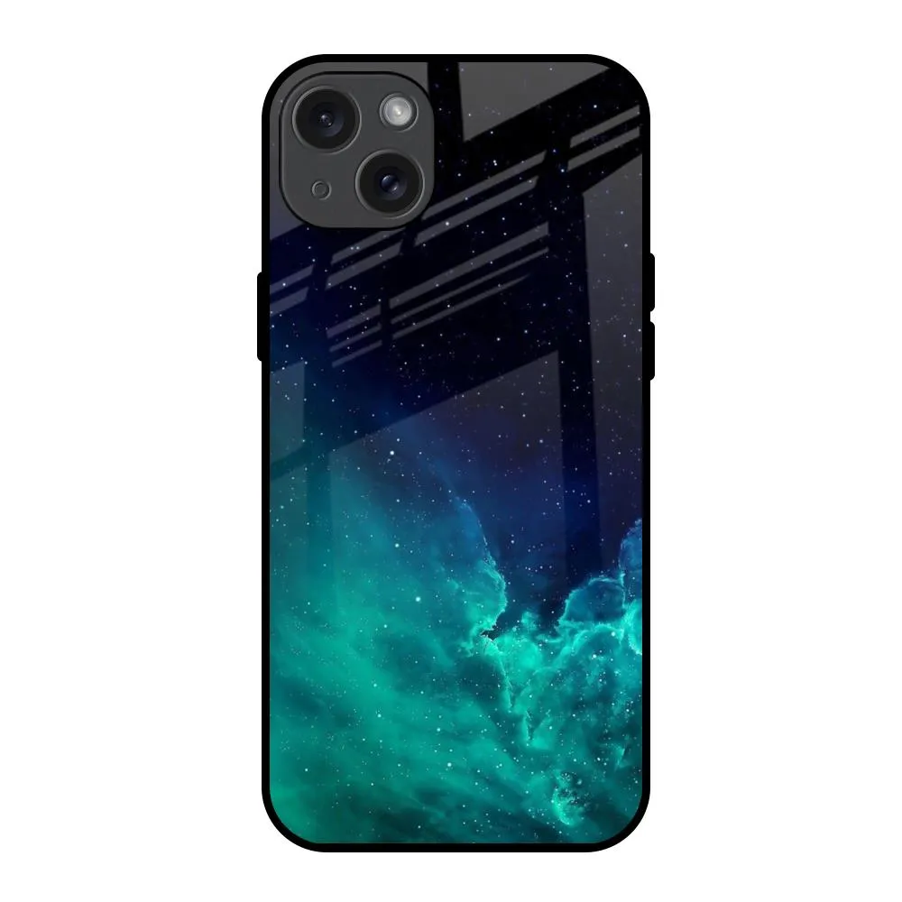 Hybrid Texture Design Urban Accessory Winter Sky Zone Glass Case For iPhone 15 Plus