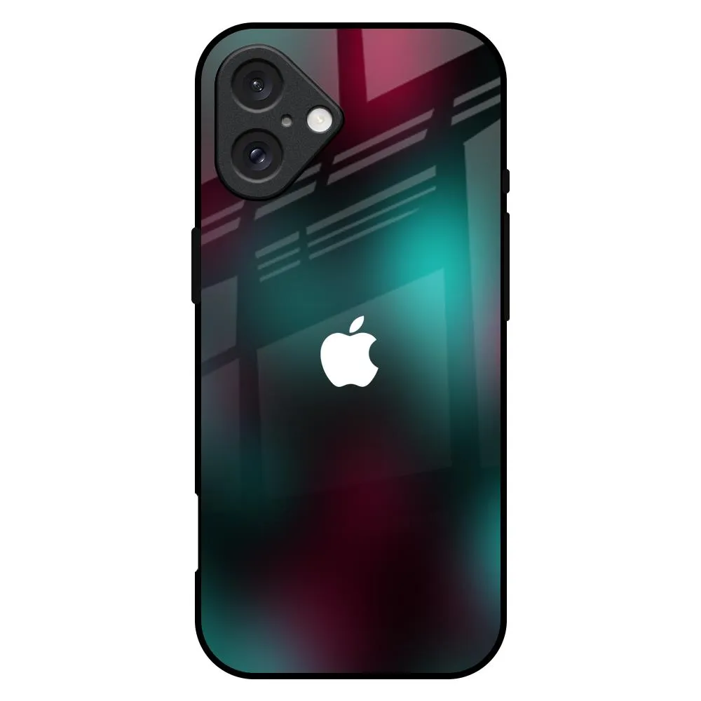 Dark Gradiant Glass Case for iPhone 16 Plus Metal Texture