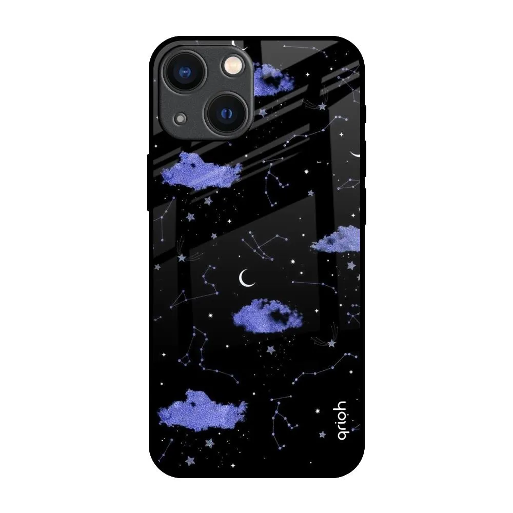 Flexible Pattern Constellations Glass Case for iPhone 14 Plus