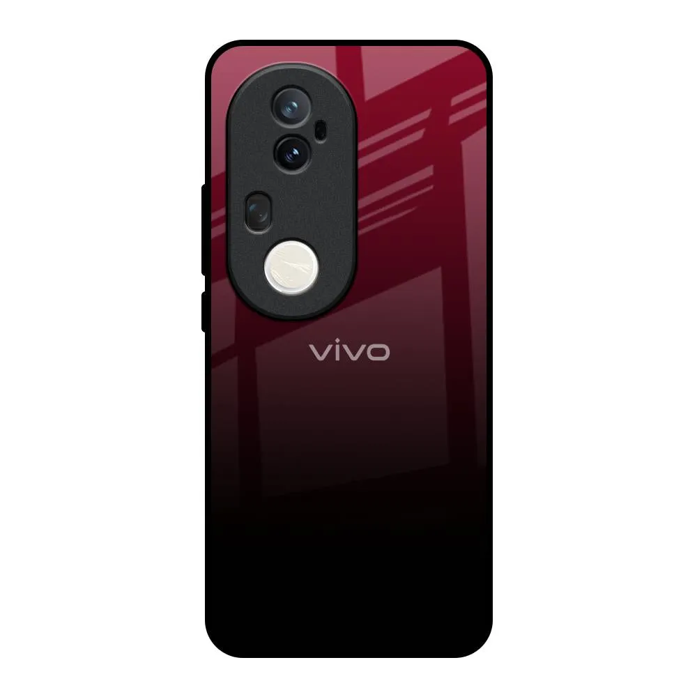 Wine Red Glass Case For Vivo T4 Ultra 5G Hybrid Texture Design