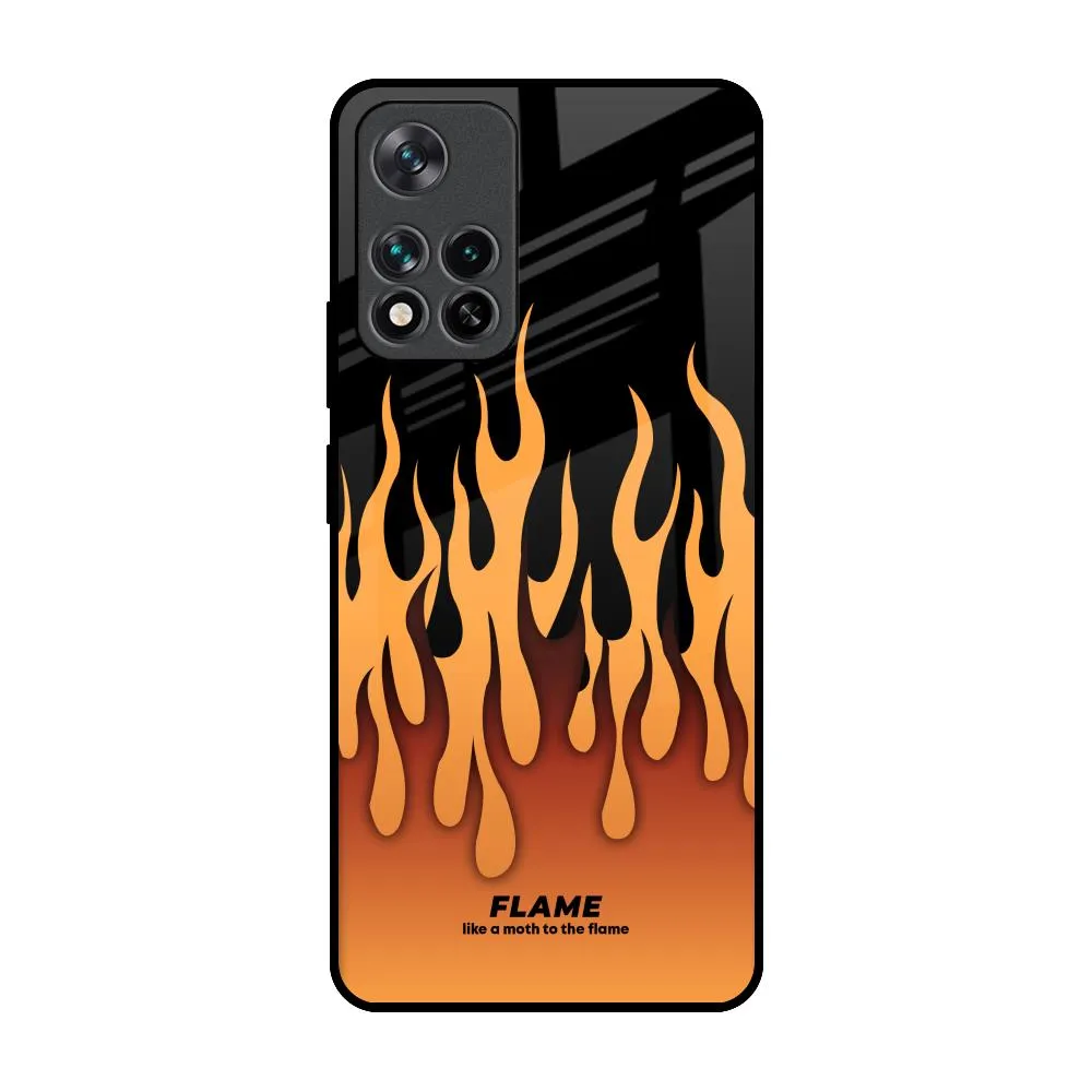 Soft coating Fire Flame Glass Case for Mi 11i