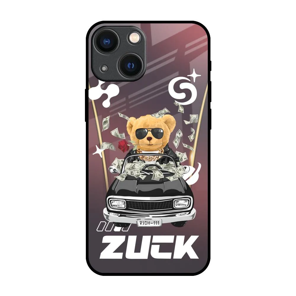 Money Madness Glass Case for iPhone 14 Plus Protective Frame Classic Design