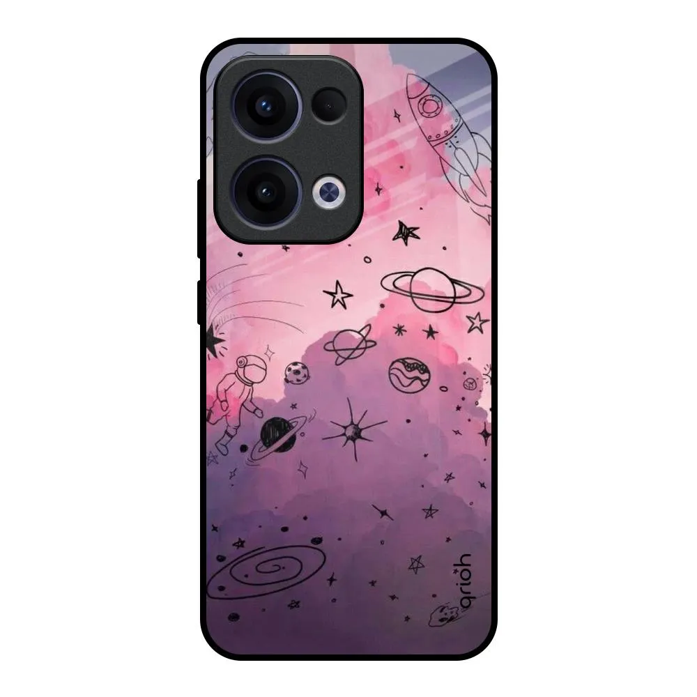 Space Doodles Glass Case for Oppo Reno13 5G Soft Protection Edge Comfort Build