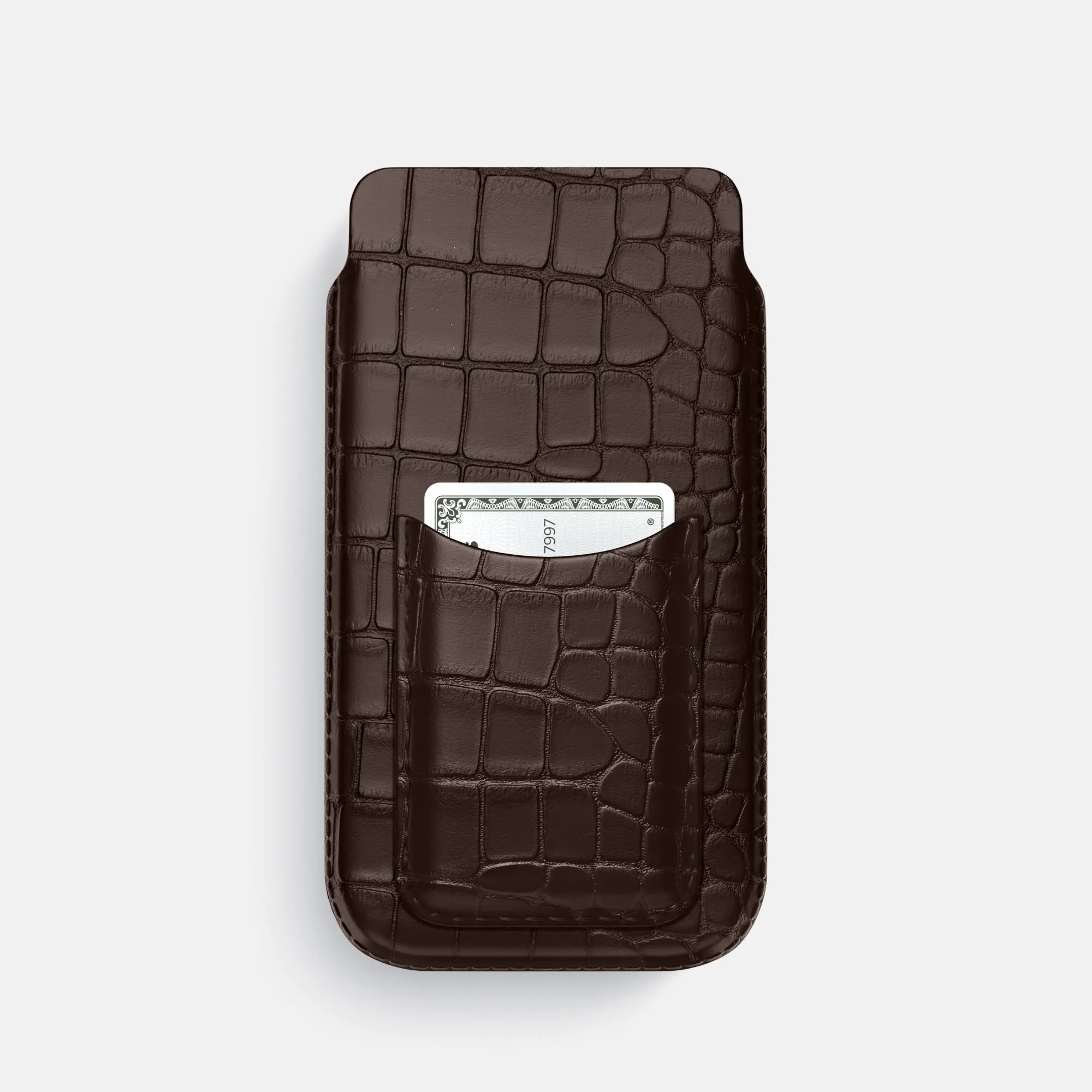 Subtle Touch Pouch Card Case For iPhone 17 Pro In Alligator