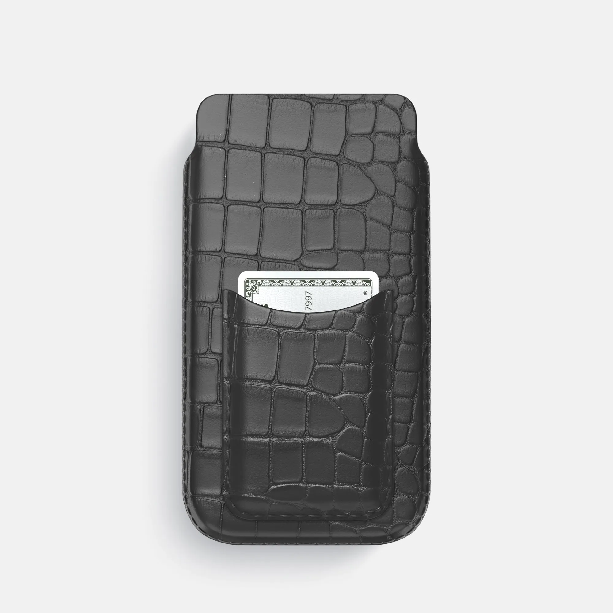 Pouch Card Case For iPhone 17 Pro In Alligator Soft Look Texture