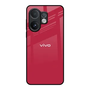 metal frame Luxury Appeal Solo Maroon Glass case for Vivo V60 5G