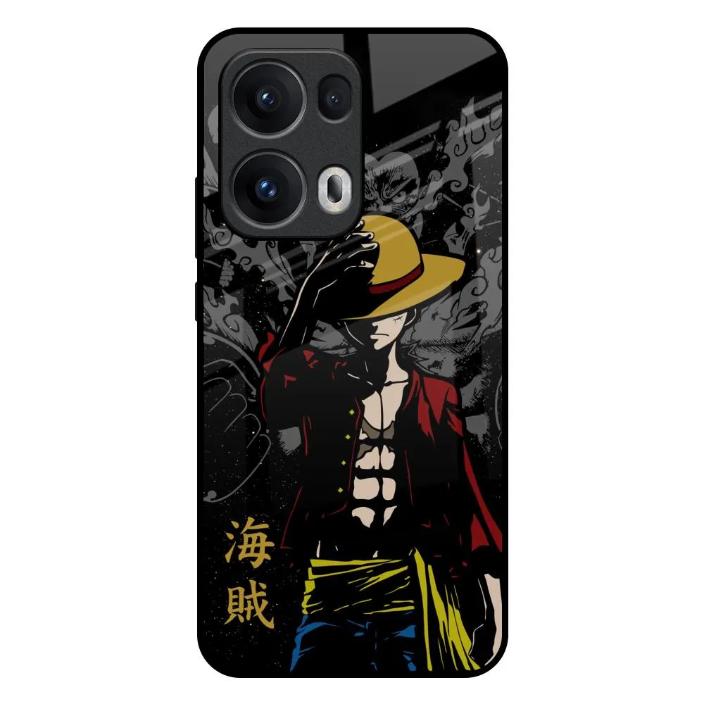 Dark Luffy Glass Case for Oppo Reno13 Pro 5G Textured Detail