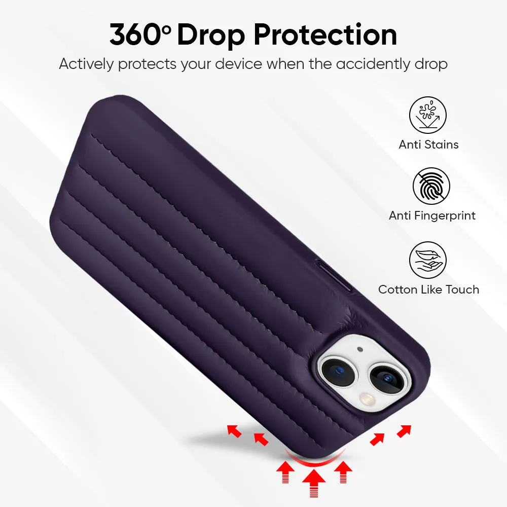 Polished Style Dark Cherry Stitch Leather Back Cover for iPhone