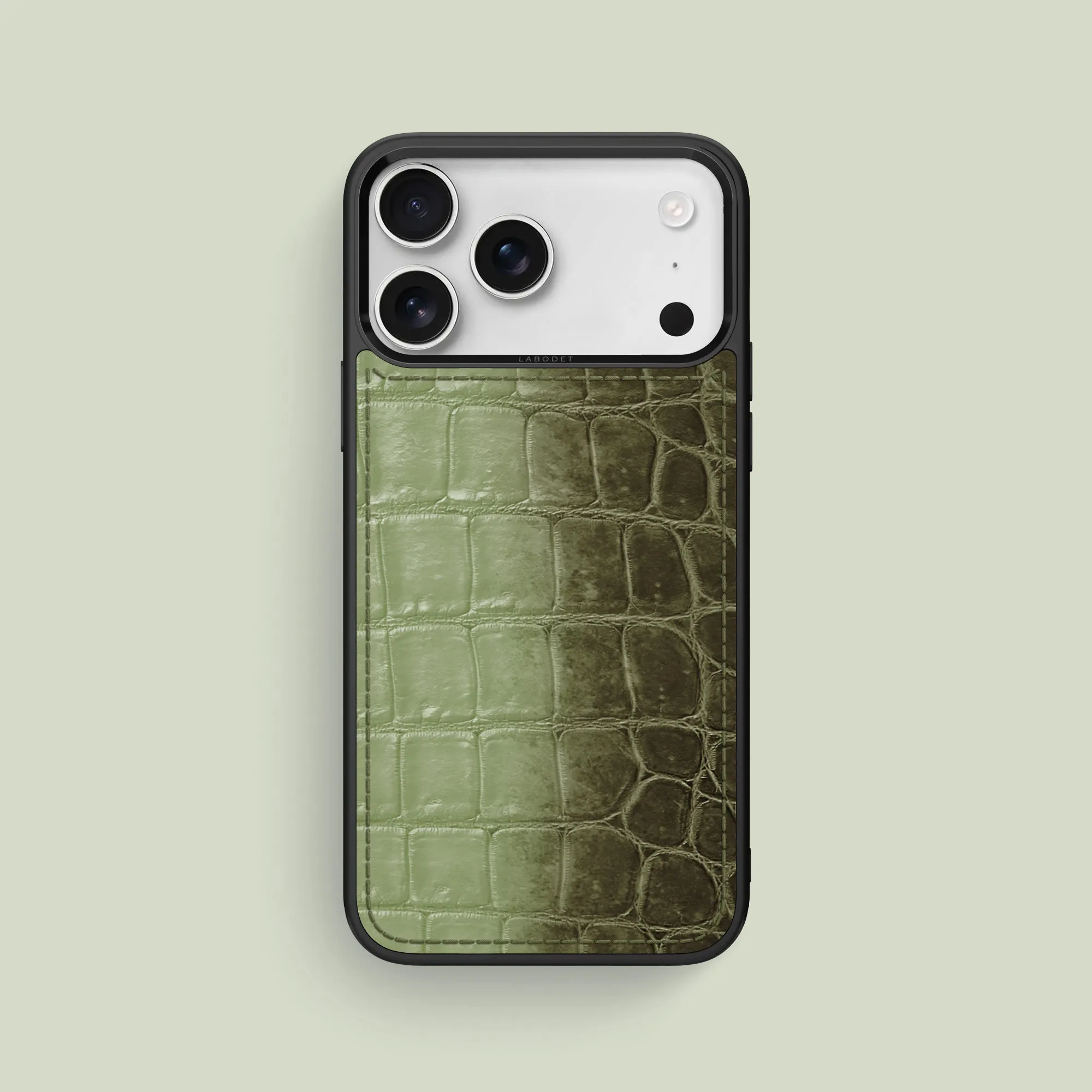 Sport Case Celadon Green For iPhone 17 Pro Max In Himalayan Crocodile Trendy Detailing Smooth Lining