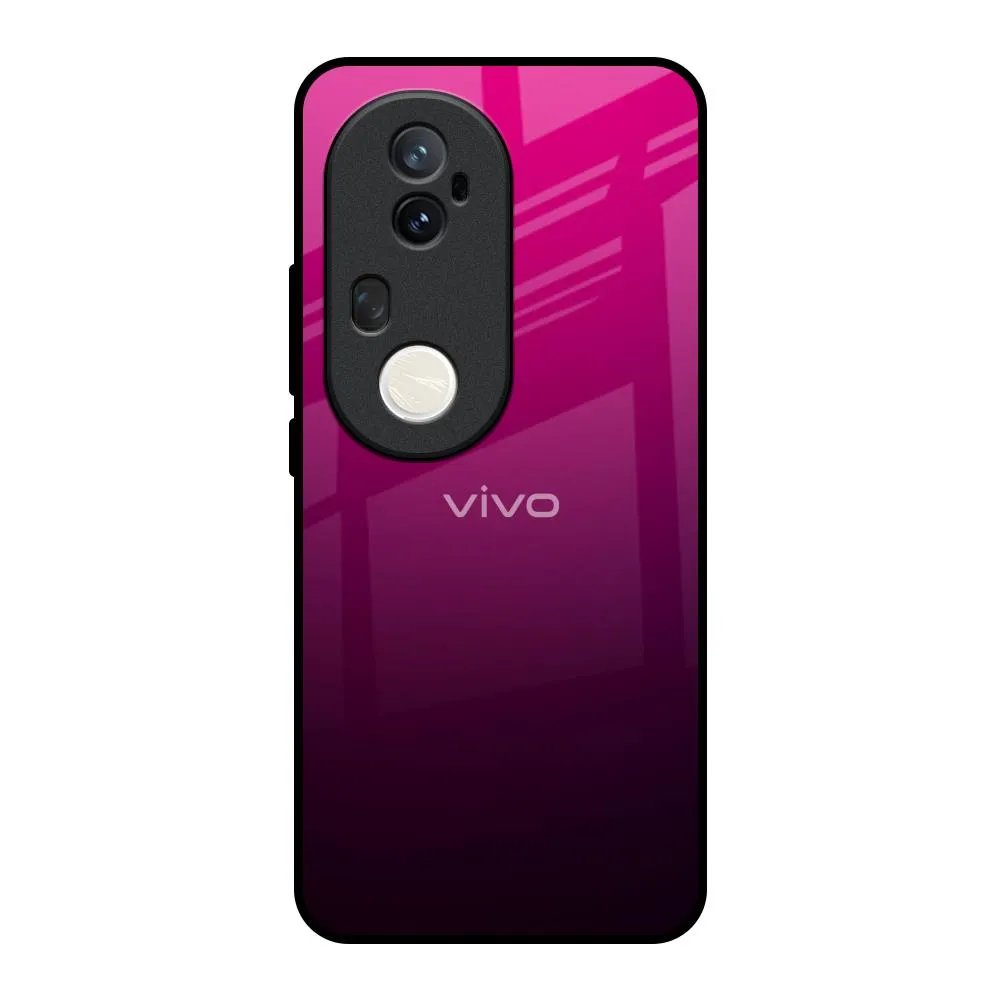 Purple Ombre Pattern Glass Case for Vivo T4 Ultra 5G Slim Fitment Hybrid Texture