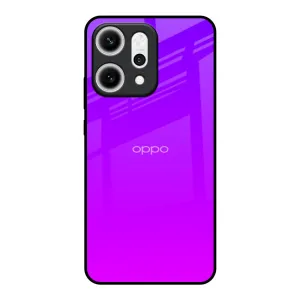Elegant Build Minimal Shield Purple Pink Glass Case for Oppo Reno14 5G