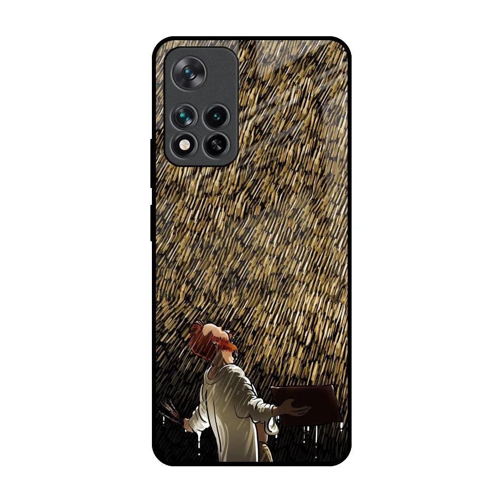 Anti Scratch Layer Protective Edge Rain Festival Glass Case for Mi 11i