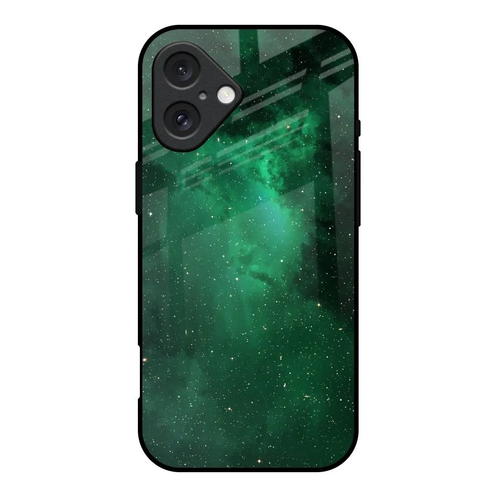 Flexible Surface Texture Sleek Texture Emerald Firefly Glass Case For iPhone 16