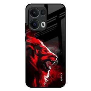 Compact Grip Red Angry Lion Glass Case for Oppo Reno13 Pro 5G