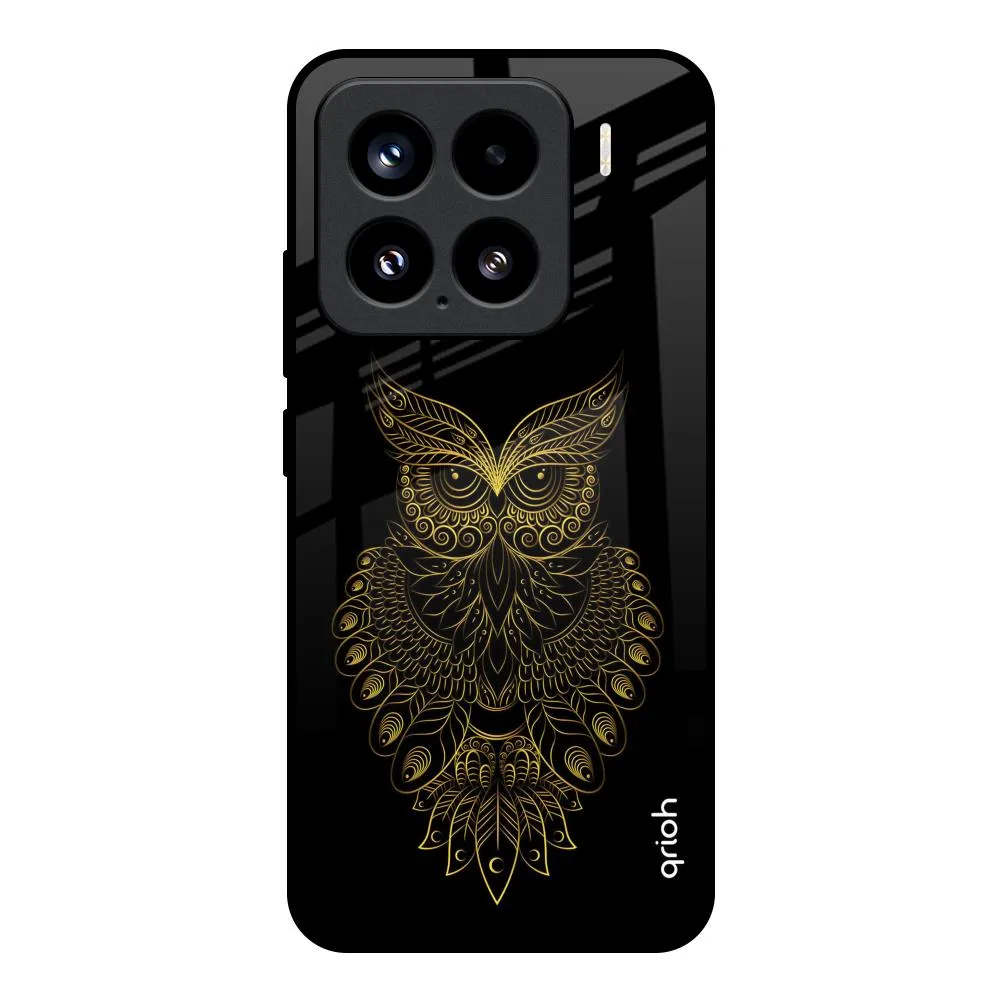 Golden Owl Glass Case for Mi 15 5G Everyday Fit
