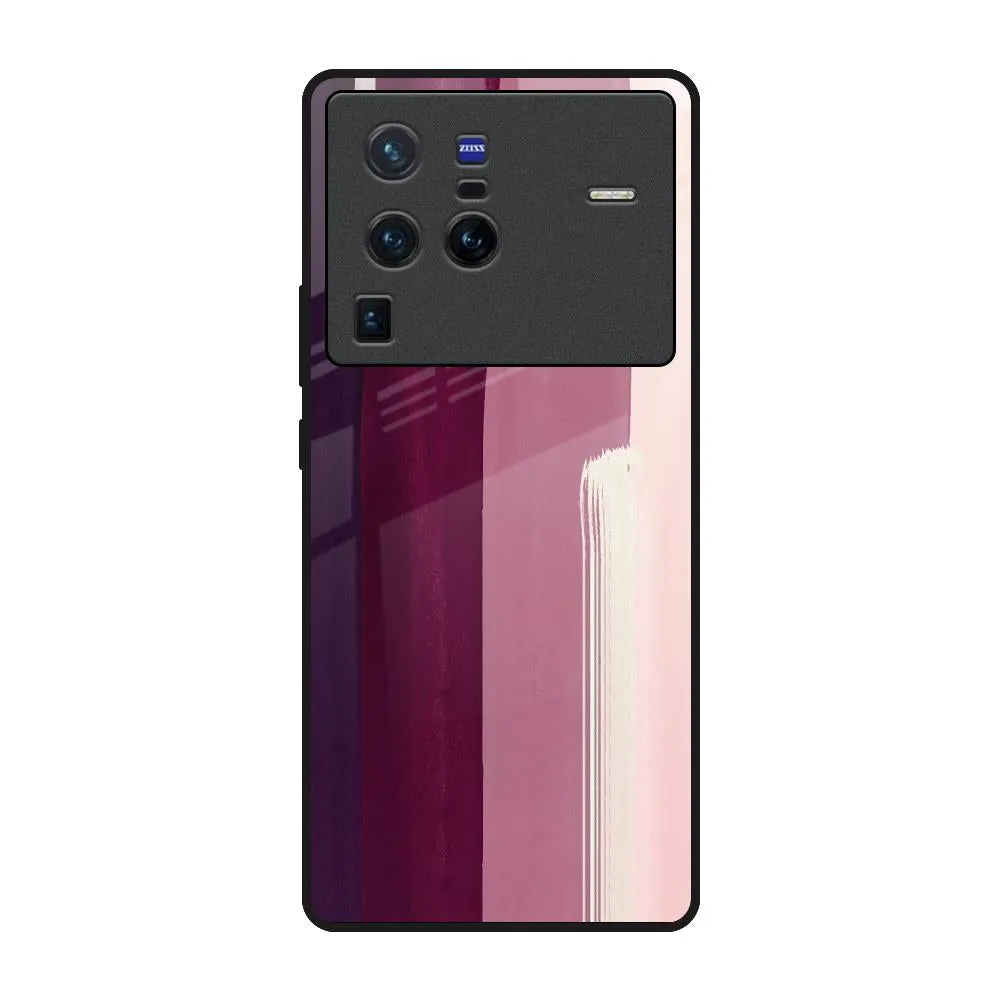 Brush Stroke Art Glass Case for Vivo X80 Pro 5G Classic Design