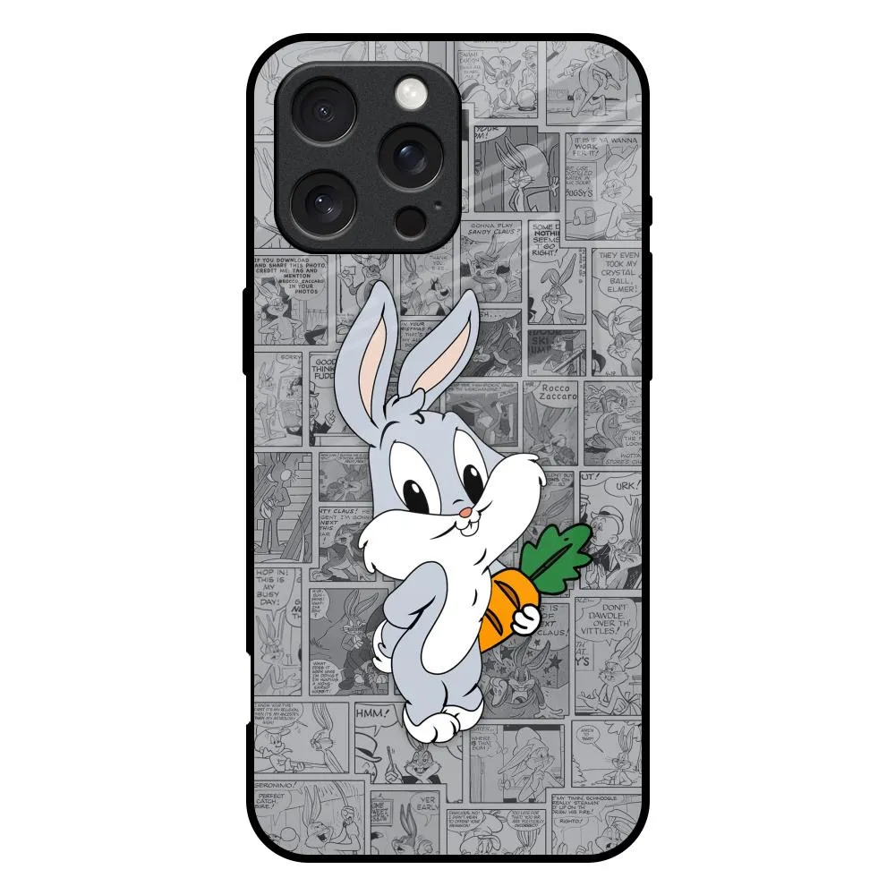 Comfort Feel Drop Protection Cute Baby Bunny Glass Case for iPhone 16 Pro Max