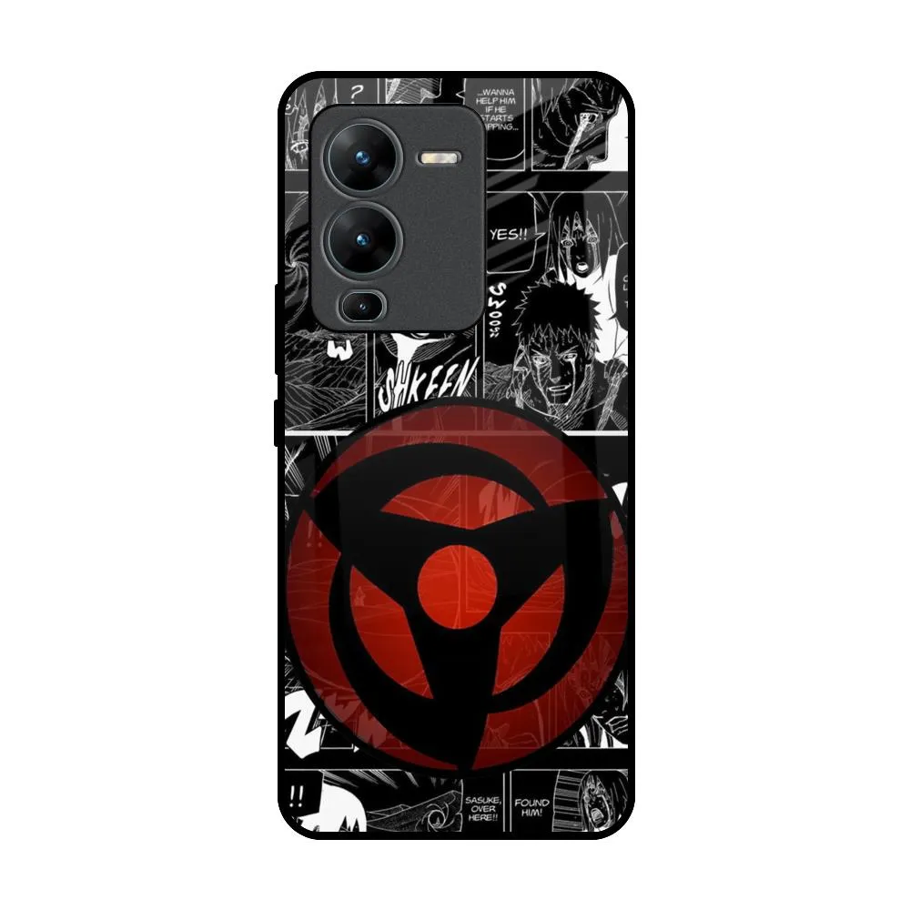 Anti Scratch Layer Sharingan Glass Case for Vivo V25 Pro