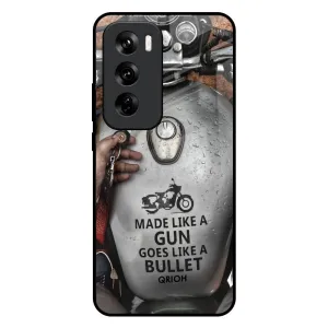 Royal Bike Glass Case for Oppo Reno 12 5G Gloss Finish Design Comfort Finish Layer