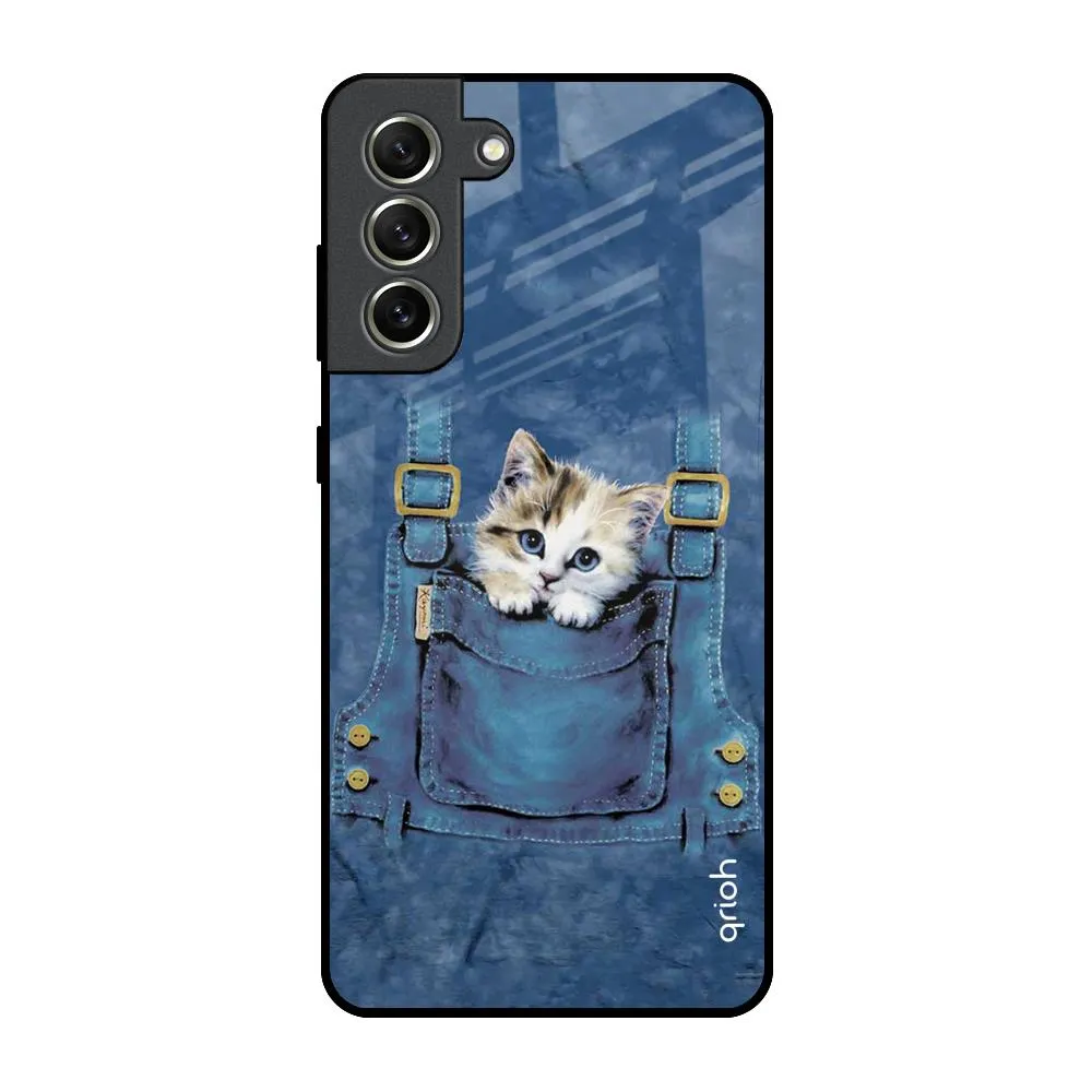 Minimal Surface Kitty In Pocket Glass Case For Samsung Galaxy S21 FE 5G