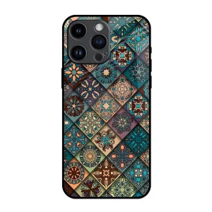 Retro Art Glass Case for iPhone 14 Pro Max Protective Texture Finish Vivid colors