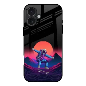 Rugged Detail Layer Anti scratch Retro Astronaut Glass Case for iPhone 17