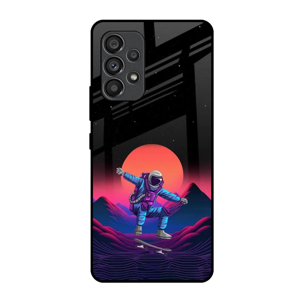 Retro Astronaut Glass Case for Samsung Galaxy A53 5G Fashion Touch