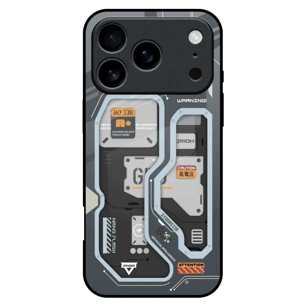 Fashion Accent Retro Futuristic Glass Case for iPhone 17 Pro Max