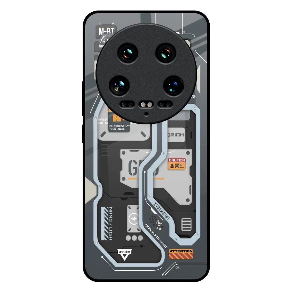 Fashion Choice Retro Futuristic Glass Case for Mi 14 Ultra 5G