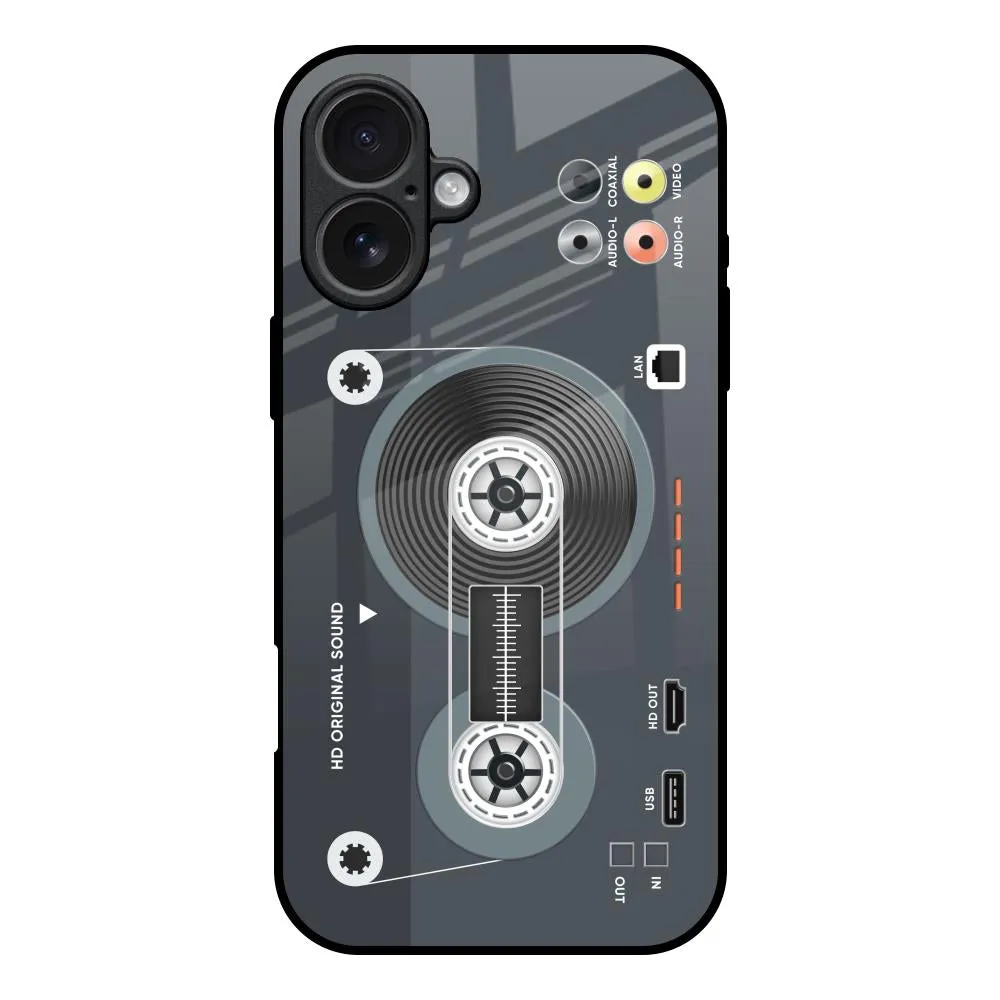Retro Recorder Glass Case for iPhone 17 Practical Design