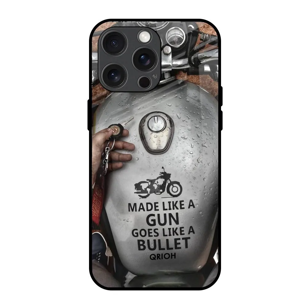 Royal Bike Glass Case for iPhone 15 Pro Max Vivid colors