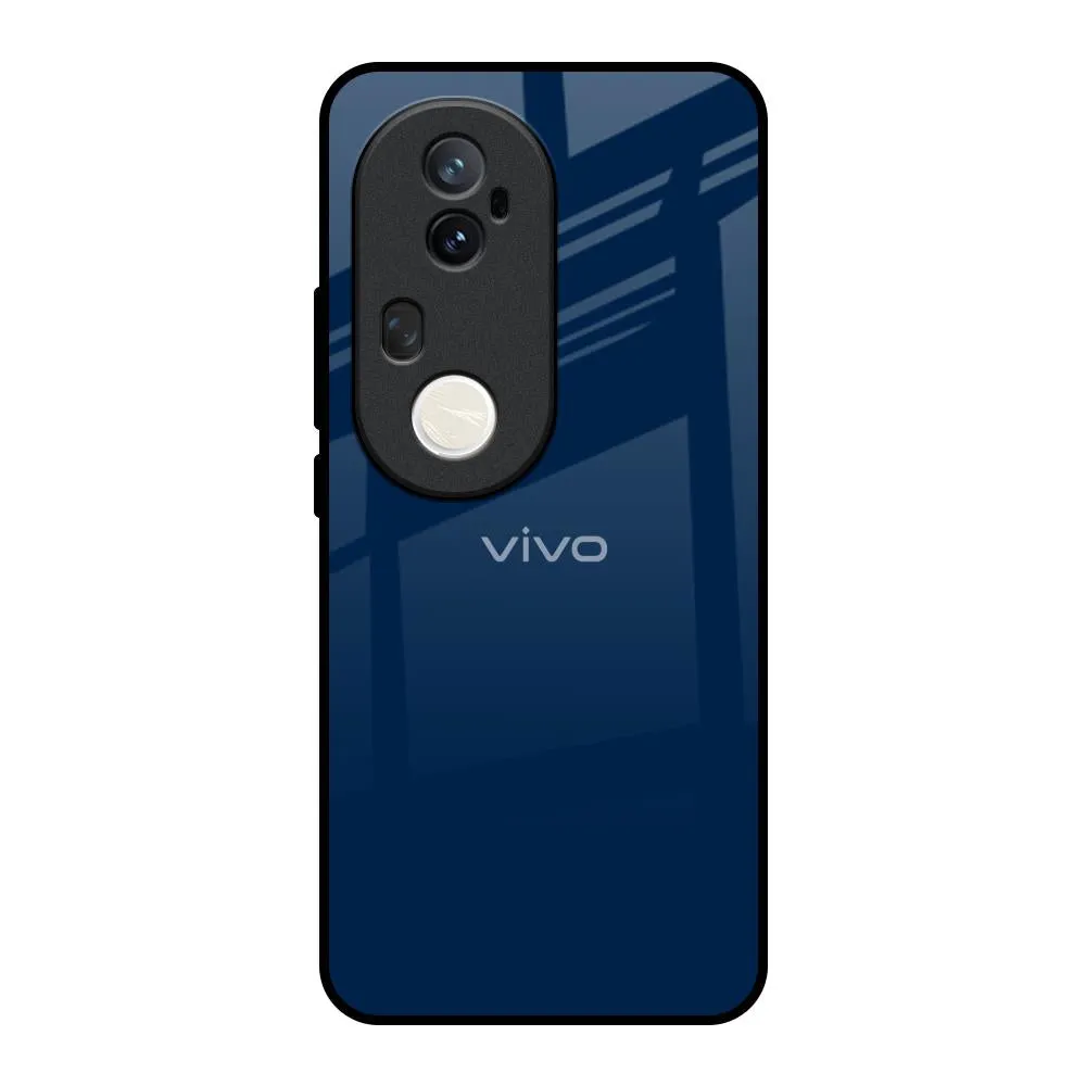 Modern Surface Design Royal Navy Glass Case for Vivo T4 Ultra 5G