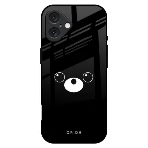 Gloss Touch Smart Accessory Cute Bear Glass Case for iPhone 16 Plus