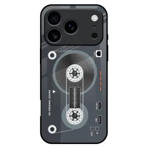 Retro Recorder Glass Case for iPhone 17 Pro Max Durable Shape