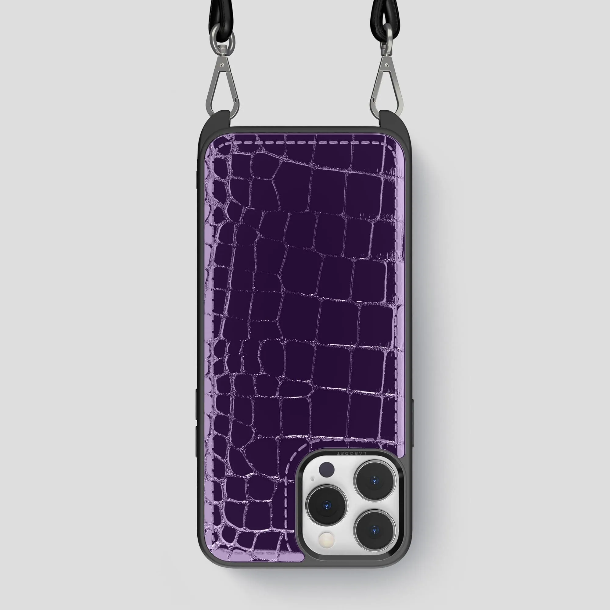 Modern Grip Texture Modern Accent Crossbody Sport Case For iPhone 14 Pro Max In Shiny Alligator