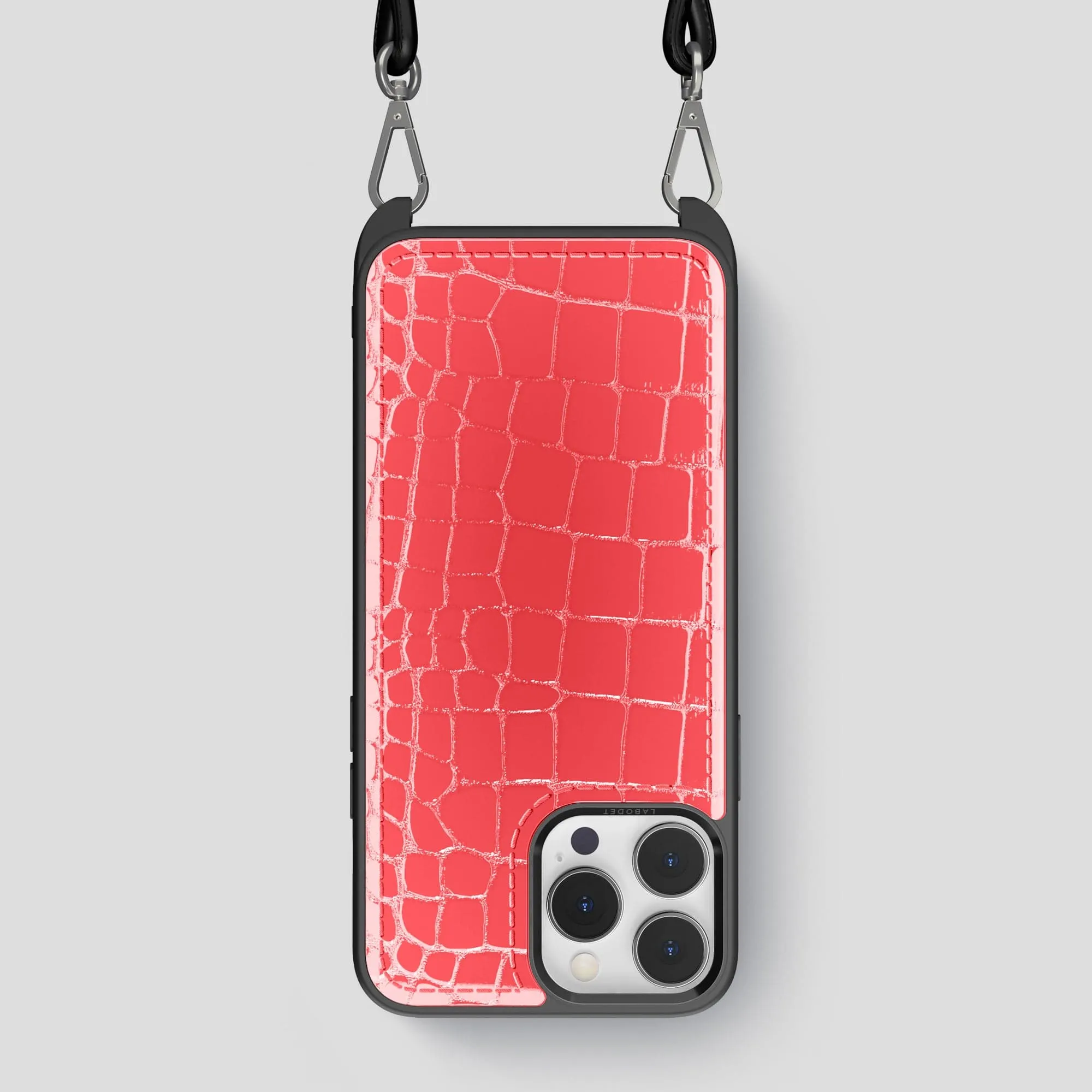 Elegant Layer Texture Elegant Design Layer Crossbody Sport Case For iPhone 14 Pro Max In Shiny Alligator