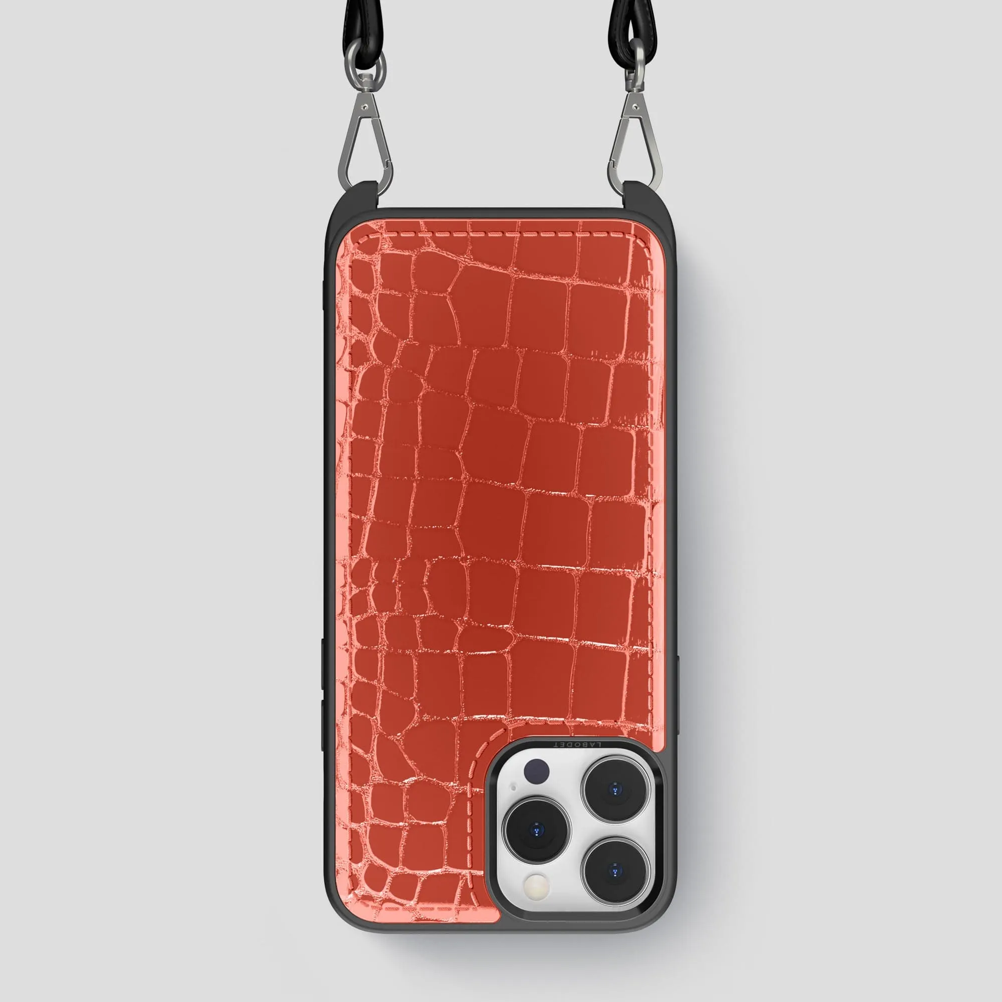 Crossbody Sport Case For iPhone 14 Pro Max In Shiny Alligator Classic Frame Drop Protection