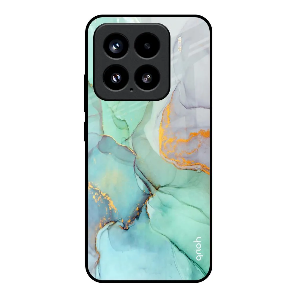 Green Marble Glass Case for Mi 15 5G Minimal Surface Layer Scratch Block