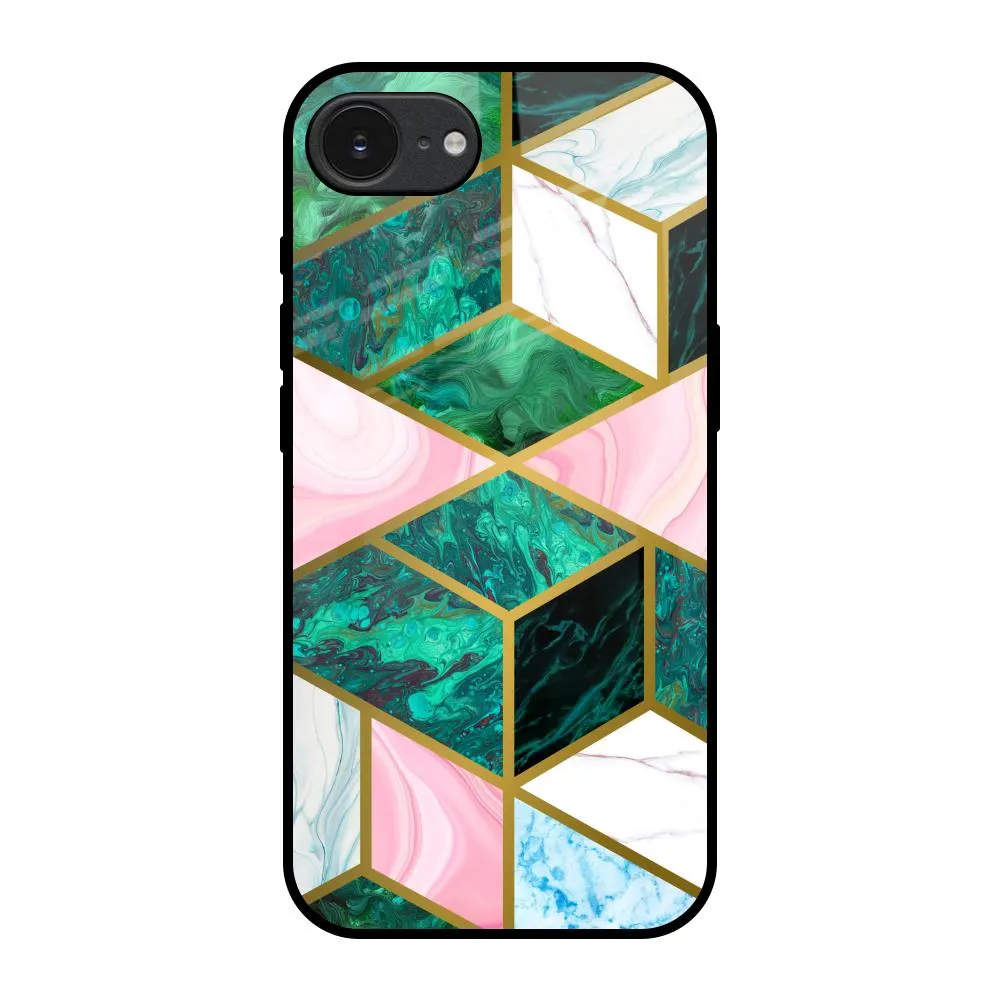 Seamless Green Marble Glass Case for Apple iPhone 16e Fashion Accent Matte Look