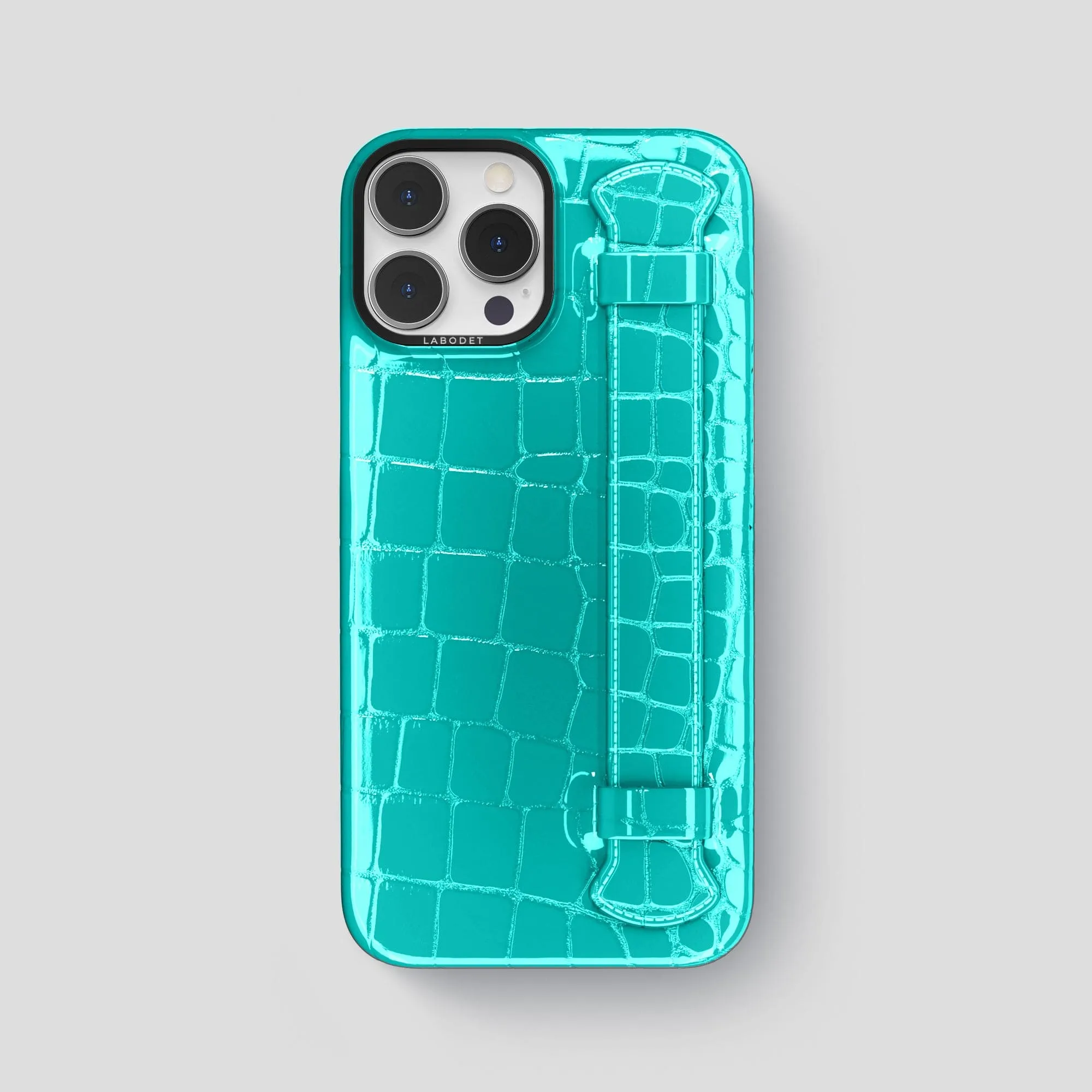 Scratch Barrier Hybrid Texture Design Handle Case For iPhone 14 Pro Max In Shiny Alligator